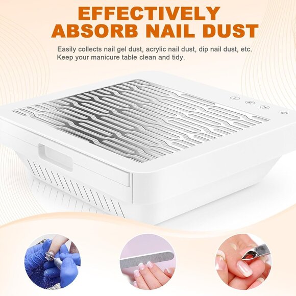 Nail Vacuum Dust Collector, Professional Nail Dust Extractor, Adjustable Suction - Picture 1 of 8